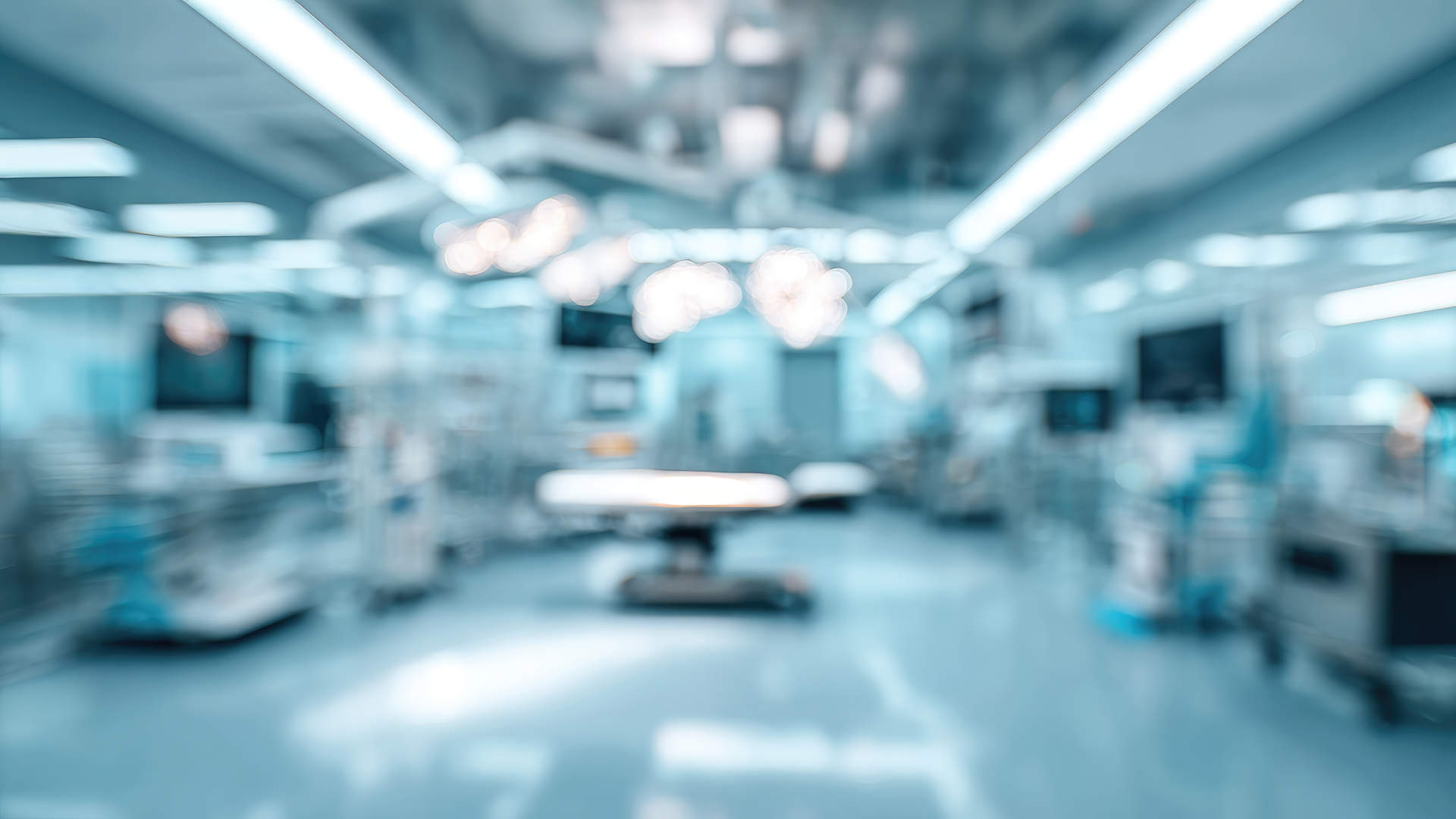 Empty operating room, in a blurred focus